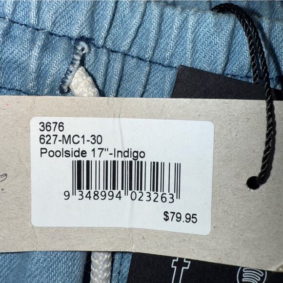 Barney Cools NWT Men's Poolside 17" Denim Pull-On Shorts Indigo Size 30 - Picture 6 of 8